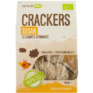 Petras Bio | Crackers bio cu susan, fara gluten, raw 100g