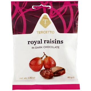 Tercetto | Stafide in ciocolata neagra fara gluten 80g