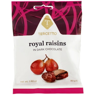 Tercetto | Stafide in ciocolata neagra fara gluten 80g