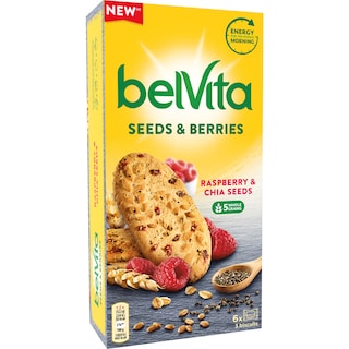 Belvita | Biscuiti cu cereale integrale, zmeura si seminte de chia 270g