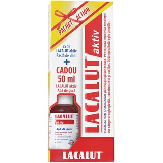 Lacalut | Pasta de dinti si apa de gura Aktiv 75ml+50ml