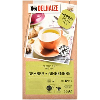 Delhaize | Ceai verde cu ghimbir 20x1.5g