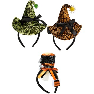 (bucata) | Bentita witch cu decoratie palarie si fundita neagra 25cm