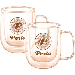 Perla | Set 2 cani cu pereti dubli, 300ml