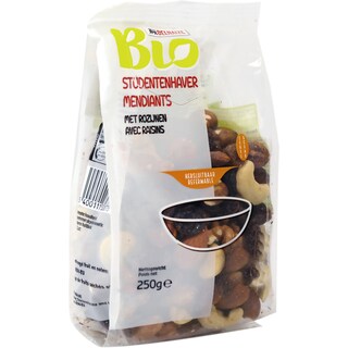 Delhaize Bio | Amestec de nuci cu stafide bio  250g