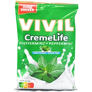 Vivil | Creme Life Classic | Bomboane fara zahar cu aroma de vanilie si menta 110g