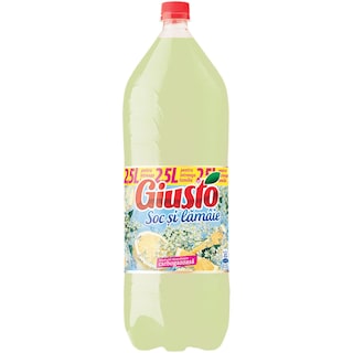 Giusto | Bautura racoritoare carbogazoasa cu suc de soc si lamaie 2.5L