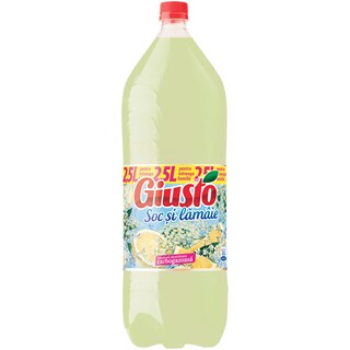 Giusto | Bautura racoritoare carbogazoasa cu suc de soc si lamaie 2.5L