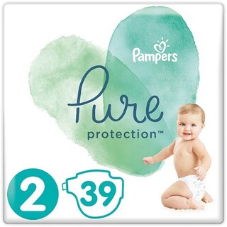 Pampers | Pure | Scutece bebelusi Marimea 2, 4-8 kg, 39 buc