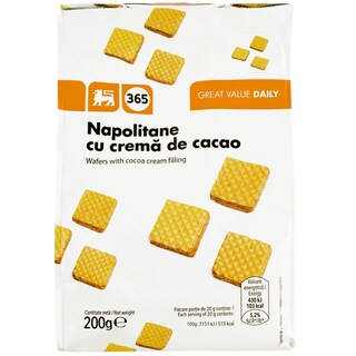 365 | Napolitane cu crema de cacao 200g