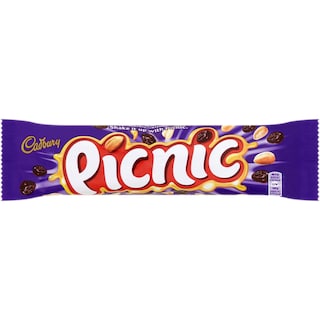 Cadbury | Baton de ciocolata cu lapte, arahide, cereale si stafide Picnic 48.4g