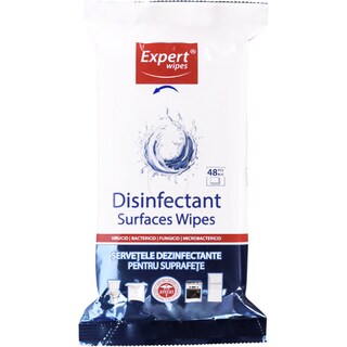 Expert wipes | Servetele dezinfectante pentru suprafete, 48 buc.