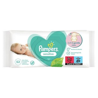 Pampers | Servetele umede Sensitive, 52 buc.