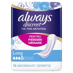 Always Discreet | Absorbante Long pentru pierderi urinare, 10 bucati