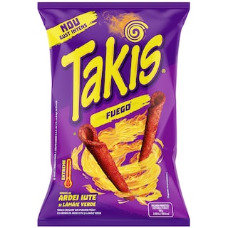 TAKIS | Snacks Fuego cu aroma de ardei iute si lamaie verde 90g