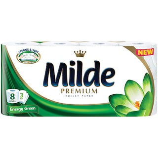 Milde | Hartie igienica 8 role 3 straturi Energy Green