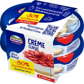 Hochland | Crema de branza proaspata Clasic  2x200g