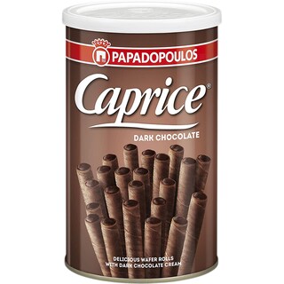 Caprice | Napolitane rulouri cu crema de ciocolata neagra 115g