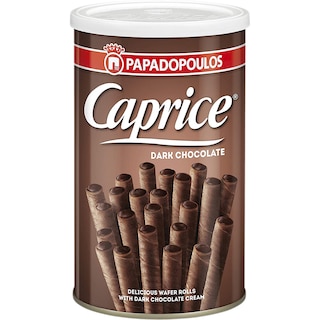 Caprice | Napolitane rulouri cu crema de ciocolata neagra 115g