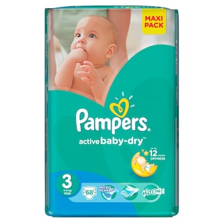 Pampers | Active baby-dry | Scutece copii, Midi 4-9 kg 68 bucati