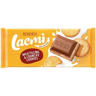 Lacmi | Ciocolata cu umplutura de lapte si biscuti 100g