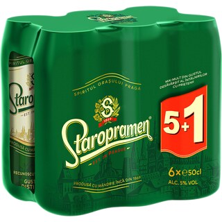 Staropramen | Bere blonda pasteurizata 5+1x0.5L