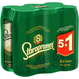 Staropramen | Bere blonda pasteurizata 5+1x0.5L