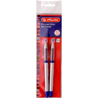 Herlitz | Pix cu gel albastru 0.5mm, set 2 bucati, Shiny