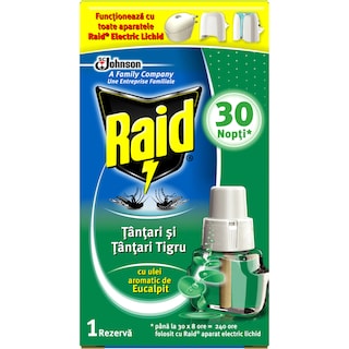 Raid | Rezerva pentru aparat electric lichid, impotriva tantarilor, cu eucalipt 21ml