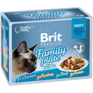 Brit Premium | Hrana umeda file fraged in sos Family Plate 12x85g