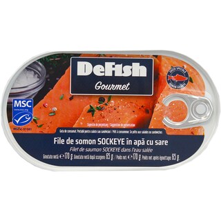 Defish | File de somon in apa cu sare 150g