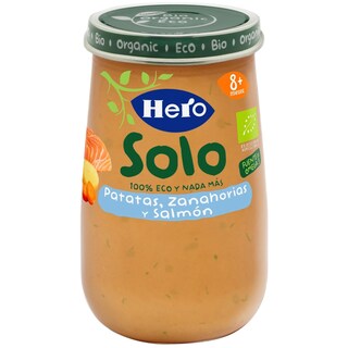 Hero | Solo | Meniu bio cu cartofi, morcovi si somon, 8 luni+ 190g
