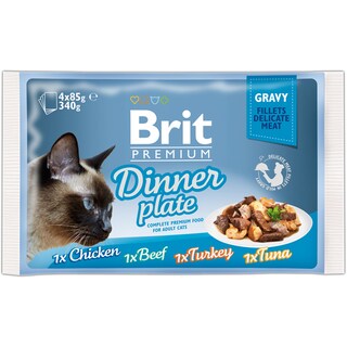 Brit Premium | Hrana umeda file fraged in sos Dinner Plate 4x85g