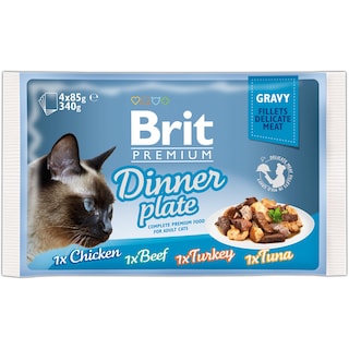 Brit Premium | Hrana umeda file fraged in sos Dinner Plate 4x85g