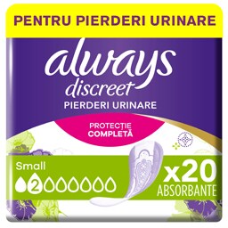 Always Discreet | Absorbante pierderi urinare Small, 20 bucati