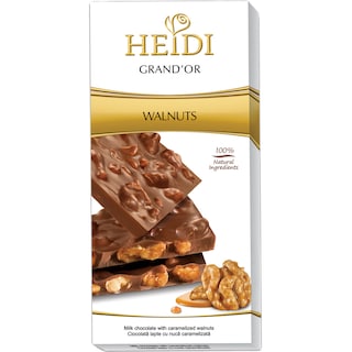 Heidi | Grand'Or | Ciocolata amaruie cu nuci caramelizate si miere 100g