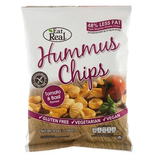 Eat Real | Lentil Chips din faina de naut cu aroma de rosii si busuioc 45g