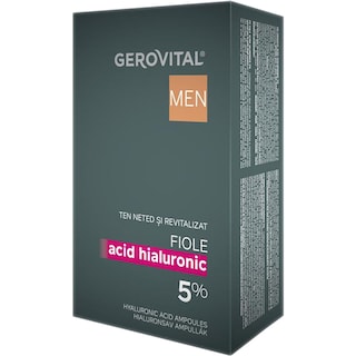Gerovital | Men | Fiole cu acid hialuronic pentru barbati 10x2ml