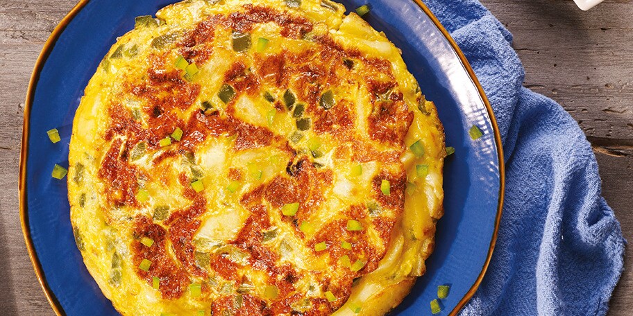 Tortilla cu ardei verde