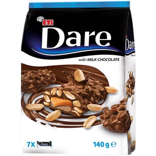 Dare | Mini batoane cu ciocolata cu lapte si arahide 140g