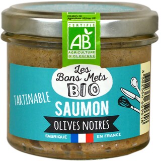 Les Bons Mets | Pasta tartinabila ecologica de somon cu masline negre 90g