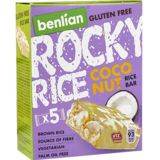 Benlian | ROCKY RICE | Baton de orez expandat ciocolata alba si cocos 90g