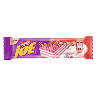 Nestle | Joe | Napolitana cu foaie roz si crema de lapte cu gust de capsuni 32g