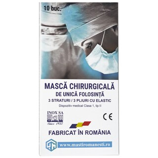 (bucata) | Masca chirurgicala de unica folosinta, 10 bucati
