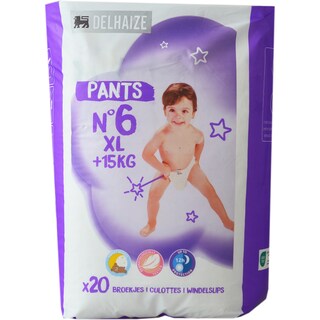 Delhaize | Scutece chilotel, marimea 6, +15kg, 20 buc