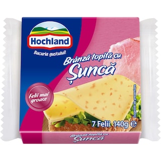 Hochland | Branza topita cu sunca, felii 140g