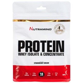 Nutramino | Pudra proteica cu aroma de capsuni 500g