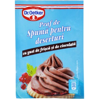 Dr. Oetker | Praf de spuma pentru deserturi cu gust de frisca si de ciocolata 60g