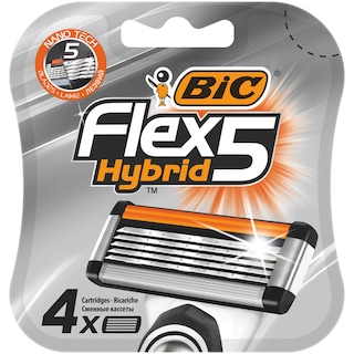 Bic | Flex 5 Hybrid | Rezerve aparat de ras, 4 bucati