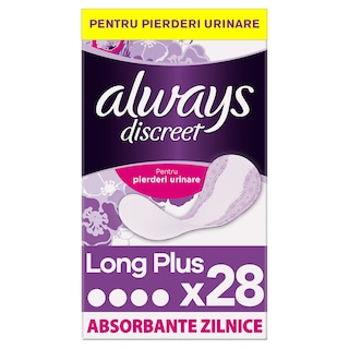 Always Discreet | Absorbante zilnice incontinenta urinara Long Plus, 28 bucati